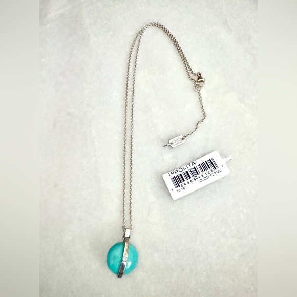 NEW $1,195 Ippolita Senso™ Sleeping Beauty Turquoise Diamond Sterling Necklace 🌺 - Picture 1 of 4